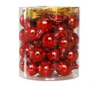 Lot de 48 boules décoratives de Noël polyvalentes à suspendre pour hôtel, restaurant, fête, mariage, fiançailles, anniversaire (rouge)