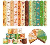 Lot de 48 bracelets de fête Fox Party Favors - Motif animaux de la forêt - Pour enfants, garçons et filles - Fournitures de fête dans la forêt - Fournitures de fête d'anniversaire, fête prénatale