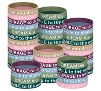 Lot de 48 bracelets en silicone inspirants en silicone pour homme et femme (couleurs assorties)