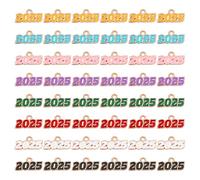 Lot de 48 Breloque Numéro 2025 en Alliage de Zinc, Mini Breloques Pendentif 2025 Breloques Ornementales 2025 Breloques à Pompon pour Remise de Diplôme Bricolage Collier Bracelets (Multicolore)