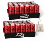 Lot de 48 canettes Zero Sugar Coca-Cola 330 ml (Import Italien) + sac à provisions Joytaly