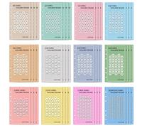 Lot de 48 cartes de suivi A6, feuilles de défis pour livre d'épargne, gestion de trésorerie, avec 6 classeurs à anneaux pour la planification budgétaire, l'organisation financière personnelle