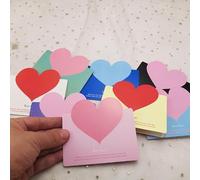 Lot de 48 cartes de vœux en forme de cœur, cartes de notes d'amour assorties avec citations romantiques, petites cartes cœur pour la Saint-Valentin, anniversaire, mariage, noces, pour bouquets