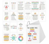 Lot de 48 cartes mémoires DBT pour thérapie comportementale dialectique avec anneaux de reliure, aptitudes d'adaptation à l'anxiété, affirmations DTT, distorsions cognitives, conseils en santé mentale