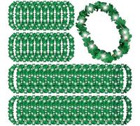 Lot de 48 colliers hawaïens à LED avec lumières LED pour bal masqué, plage, mariage, carnaval, fête (vert)