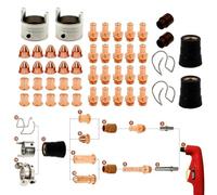 Lot de 48 consommables pour coupe-plasma Eastwood pour Versa Cut 60A et CB70 - Buse d'électrode plasma et gaz pour kit de bague compatible avec WSP-08051 WSP-08045