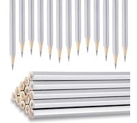 Lot de 48 crayons de couleur métalliques solubles dans l'eau pour travailleurs du bâtiment, plombiers, encadreurs, charpentiers, enseignants, 17 cm de long (argent)