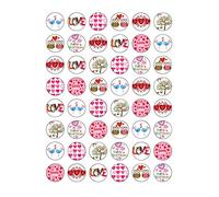 Lot de 48 décorations de gâteau en papier comestible sur le thème de la Saint-Valentin