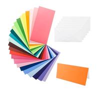 Lot de 48 enveloppes en papier coloré - Format DL - Avec enveloppes - Cartes pliantes - Pour mariage, cadeau, cartes d'invitation - 21 x 10 cm