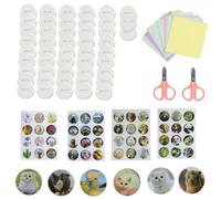 Lot de 48 épingles à boutons vierges en acrylique de 5,1 cm avec 48 pièces de boutons et photos pour créer vos propres boutons, loisirs créatifs de Noël (48 épingles transparentes)