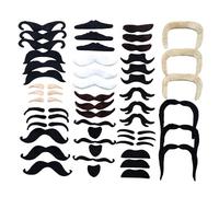Lot de 48 fausses moustaches autocollantes réalistes pour fête d'anniversaire