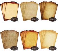 Lot de 48 feuilles de papier parchemin imprimé de couleur antique, papeterie vintage pour travaux manuels, invitations, carte, 21,6 x 27,9 cm