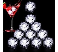 Lot de 48 glaçons lumineux à LED blanches activés par le liquide, brillants dans le noir, pour la maison, le bar, les fêtes d'été, les mariages