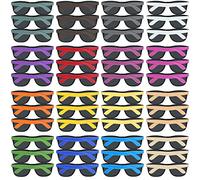Lot de 48 lunettes de soleil fluo de 16 couleurs, style rétro des années 80, pour carnaval, jouets de piscine d'été, sacs à friandises, fournitures de fête sur la plage, anniversaire, cadeau d'école