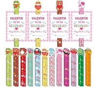 Lot de 48 marque pages de Saint Valentin avec cartes, règles amusantes, pour la lecture, les cadeaux de Saint-Valentin, les prix de classe, les échanges