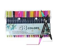 Lot de 48 marqueurs pinceaux à double pointe pour dessin, peinture, coloriage, journal, prise de notes, calligraphie, écrire, artistes, adultes et enfants
