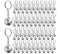 Lot de 48 mini boules disco effet miroir des années 70 - Décorations argentées - Petite boule disco pour fête des années 70 - Fournitures d'anniversaire, de mariage, de Noël