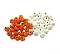 Lot de 48 mini citrouilles artificielles vibrantes pour Halloween pour créer une ambiance amusante et effrayante à la maison (blanc et jaune)