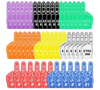 Lot de 48 mini doigts en mousse We're #1 pour fans de sport, accessoires de pom-pom girl, décorations de fête pour football, basket-ball, baseball, fête d'anniversaire, événement (8 couleurs)