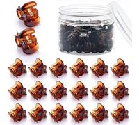 Lot de 48 mini pinces à cheveux pour femmes et filles - Décoration de chignon - Forte adhérence - Antidérapantes - Accessoires pour cheveux pour femme (marron)