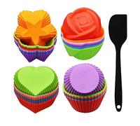 Lot de 48 moules à muffin en silicone Mini Anti-adhésif Moules à Cupcakes,Mini Muffins en Silicone Réutilisables, Moule Cake Factory, Caissettes Muffins Gateau (style 2)
