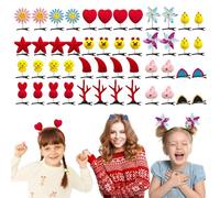 Lot de 48 pinces à cheveux amusantes en forme d'animal, style mixte, épingles à cheveux de Noël, épingles à cheveux à paillettes, en forme de cœur, accessoires de cheveux pour femmes, filles, école,