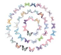 Lot de 48 pinces à cheveux en organza avec strass dégradés pour décoration de fête, cadeau d'anniversaire, rave, festival, concert, accessoires de cheveux pour femmes et filles (colorées)