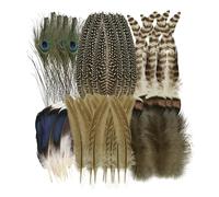 Lot de 48 plumes artisanales décoratives, plumes loisirs creatifs naturelles de couleurs assorties, grande plume de paon en vrac, plumes de chapeau de dinde, plumes de faisan pour l'artisanat