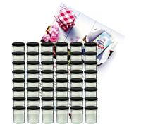 Lot de 48 pots gobelets Pot à confiture 350 ml Pot Mason To 82 couvercle noir avec livret de recettes Gelierzauber sucre diamant