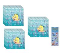 Lot de 48 serviettes en papier Motif Ariel La Petite Sirène