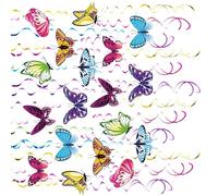Lot de 48 spirales papillon colorées à suspendre pour décoration de fenêtre