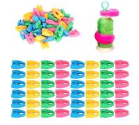 Lot de 48 supports de pinces à canette en silicone, pinces à canette colorées, supports de pinces à canette gardant les queues de fil de canette sous contrôle, organisateur de fil de canette