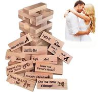 Lot de 48 tours de blocs super coquins, mini tours empilables en bois, jeux de bois empilables pour couples