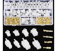 Lot de 480 câbles de connecteurs plats 2, 3, 4, 6 broches - 2,8 mm - Mâle femelle - Pour voiture, moto, vélo, bateaux