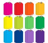 Lot de 480 étiquettes d'expédition avec ficelle attachée pour inventaire, bagages, cadeaux, étiquettes en carton avec trou renforcé (couleur arc-en-ciel)