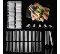 Lot De 480 Faux Ongles Carrés Droits, Effilés, Courbés En C, Pointes Transparentes Pour Ongles En Acrylique, Longs Et Carrés, 10 Tailles, Pour Salons De Manucure, Bricolage À Domicile