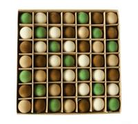 Lot de 49 mini boules de Noël en velours pour arbre, boules de Noël avec ficelles, boules décoratives en peluche pour la maison, le bureau, l'école (vert)
