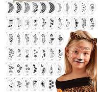Lot de 49 pochoirs de peinture pour le visage, réutilisables pour le maquillage du corps, pour enfants et adultes, fournitures de maquillage pour le corps, vacances, Halloween, Pâques, décoration de