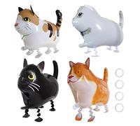 Lot de 4Animaux de Ballons en Aluminium,Ballon Helium Chat en Aluminium Ballon Debout Chat Ballons Anniversaire Chatons Animaux pour Anniversaire d'Enfant pour Enfants pour Mariage Décorations de Fête