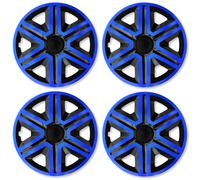 Lot de 4 enjoliveurs Action Noir/Bleu 15"