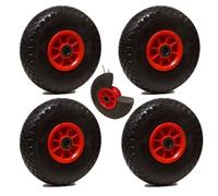 LOT de 4x roue increvable diable 260 x 85 (3.00-4) alésage 20 mm roulement à rouleaux