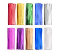 Lot de 5 000 attaches torsadées métalliques de 10,2 cm pour sacs, sacs à friandises, pain, bonbons - 10 couleurs