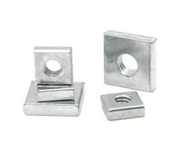 Lot de 5/10/20/40 écrous carrés minces en acier au carbone zingué M2 M2.5 M3 M3.5 M4 M5 M6 M8 pour profilés en aluminium(M6x10x10x3 (20pcs))