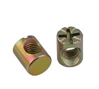 Lot de 5/10/20/50 boulons à tête cylindrique M6/M8, chevilles transversales fendues pour lits, berceaux, chaises, écrous à trou horizontal, écrous encastrés(50pcs,M8x15(Slotted Iron))