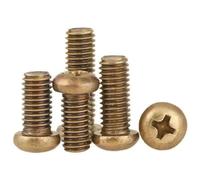 Lot de 5/10/20/50 vis à métaux à tête cylindrique cruciforme en laiton massif M2 M2.5 M3 M4 M5 M6(M2.5x12mm 50pcs)