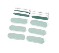 Lot de 5/10/20 blocs polissoirs à ongles en éponge - Blanc et vert - 6 x 2 x 0,7 cm - Lavable - Pour manucure et pédicure (20 pièces)