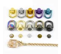 Lot de 5/10/20 boucles à clip latéral en D en métal de 10 mm pour sangle de sac à main, fermoir à rivet à vis, accessoires de matériel de bricolage (bronze, 10 mm, 5 pièces)