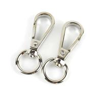 Lot de 5/10/20 fermoirs mousquetons pivotants en métal de 13 mm, boucle à clip, mousqueton, porte-clés, ceinture, sac à main, accessoires de quincaillerie pour chien, 13 mm, 5 pièces, F4-1, argent