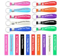 Lot de 5/10/50/100 Porte-clés en Silicone Personnalisés avec Texte/Logo, en Caoutchouc pour Événements, Cadeaux et Campagnes de Sensibilisation