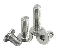 Lot de 5/10/50 vis à tête hexagonale à six pans creux en acier inoxydable 304 A2, M1.6, M2, M2.5, M3, M4, M5, M6, M8, ultra fines, plates, Allen(22mm,M8 5pcs)